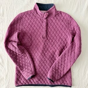 Orvis Quilted Pullover in Plum and Navy